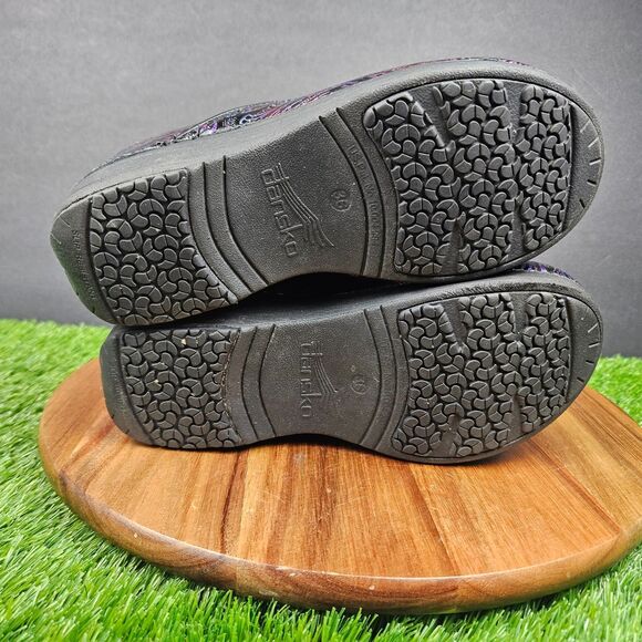 Dansko Women's XP 2.0 Purple Engraved Floral Patent Clog Slip On Size 36 EU/6 US - Picture 10 of 12